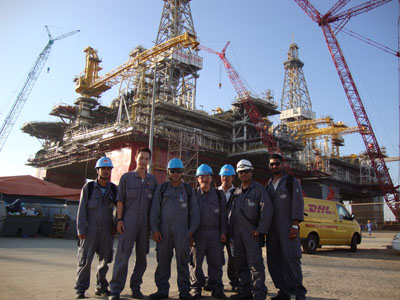 Commissioning Staff at Oil Rig Site